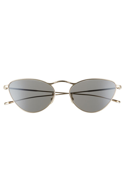 Shop Oliver Peoples Lelaina 56mm Cat Eye Sunglasses - Carbon Gray/ Gold
