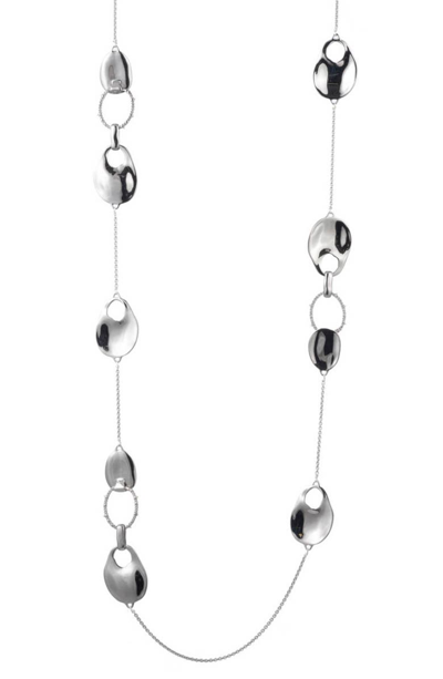 Shop Alexis Bittar Liquid Link Station Necklace In Silver