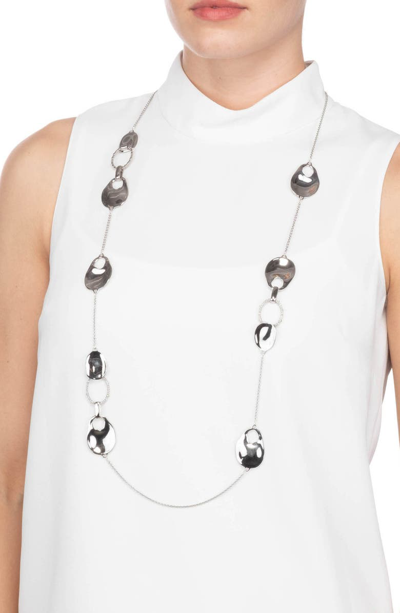 Shop Alexis Bittar Liquid Link Station Necklace In Silver