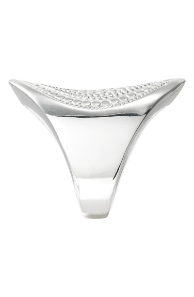 Shop Anna Beck Signature Beaded Marquise Ring In Silver