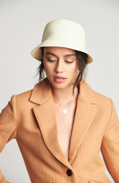 Shop Brixton Essex Straw Bucket Hat In Tan