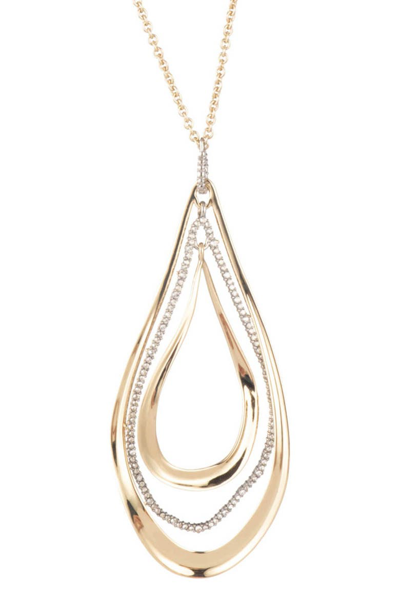 Shop Alexis Bittar Orbiting Teardrop Pendant Necklace In Gold