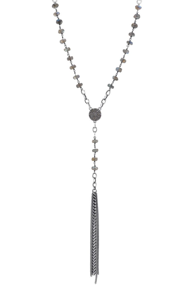 Shop Sheryl Lowe Labradorite & Diamond Y-necklace