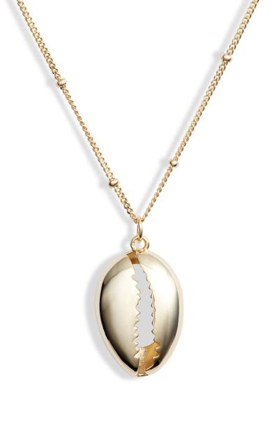 Shop Argento Vivo Shell Pendant Necklace In Gold