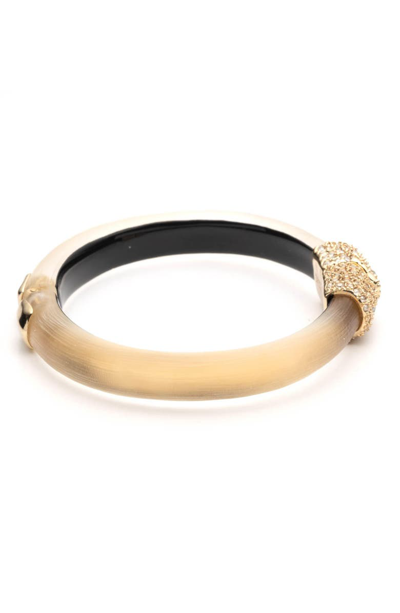Shop Alexis Bittar Crystal Encrusted Clasp Skinny Bangle In Gold