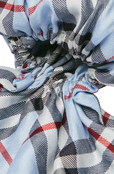 Shop Burberry Vintage Check Silk Chignon Scarf In Pale Blue