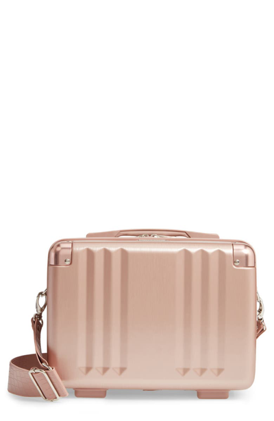 Shop Calpak Hard Side Cosmetics Case In Rose Gold