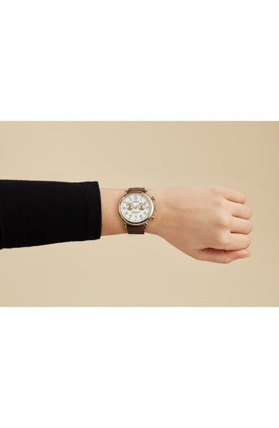 Shop Shinola 'the Runwell Chrono' Leather Strap Watch, 41mm In Brown Cattail/ Ivory/ Gold