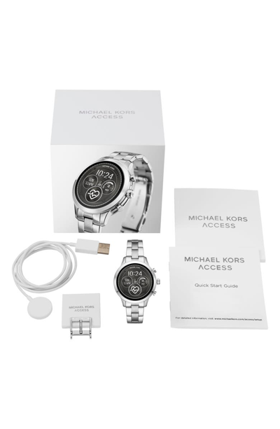 Shop Michael Kors Michael  Access Runway Smart Bracelet Watch, 41mm In Silver