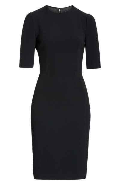 Shop Dolce & Gabbana Cady Sheath Dress In Black