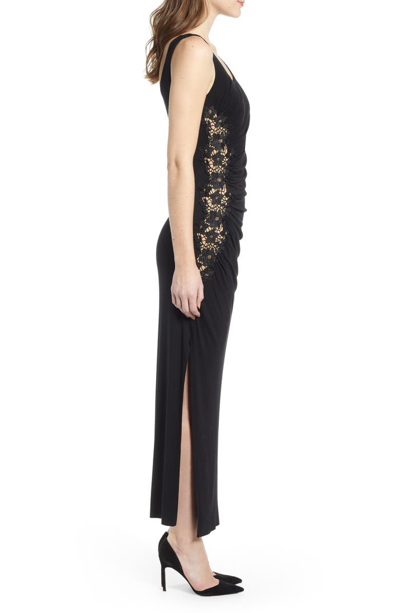Shop Bailey44 Drizzle Cake Lace Inset Jersey Maxi Dress In Black
