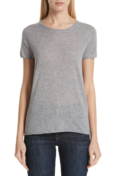 Shop Majestic Cashmere Tee In Gris Chin Clair