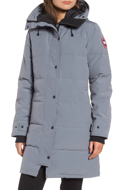 Shop Canada Goose Shelburne Genuine Coyote Fur Trim Down Parka In Mid Grey