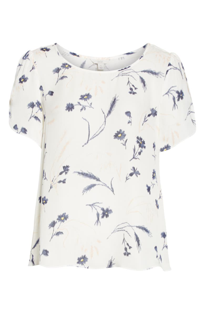 Shop Joie Wira Floral Silk Top In Porcelain