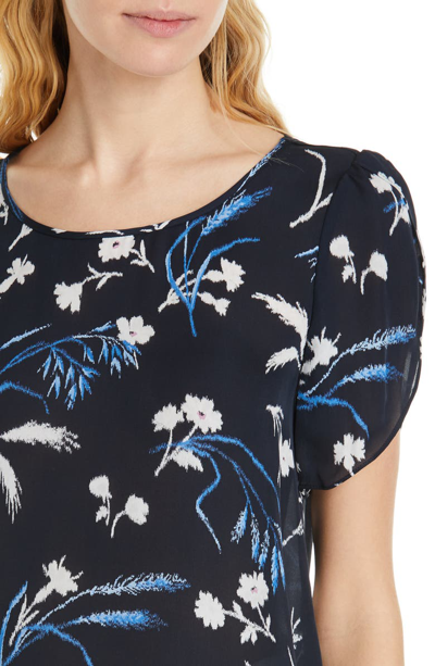 Shop Joie Wira Floral Silk Top In Midnight