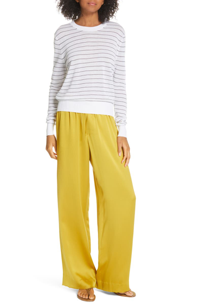 Shop Vince Silk Pajama Pants In Limonata