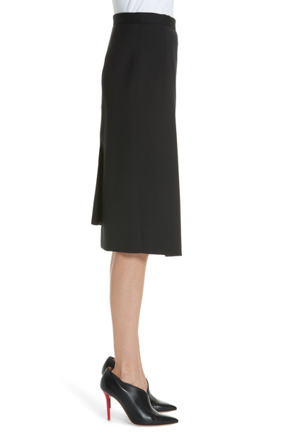 Shop Altuzarra Button Detail Slit Stretch Wool Pencil Skirt In Black