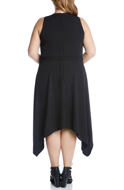 Shop Karen Kane Sleeveless Handkerchief Hem Dress In Black