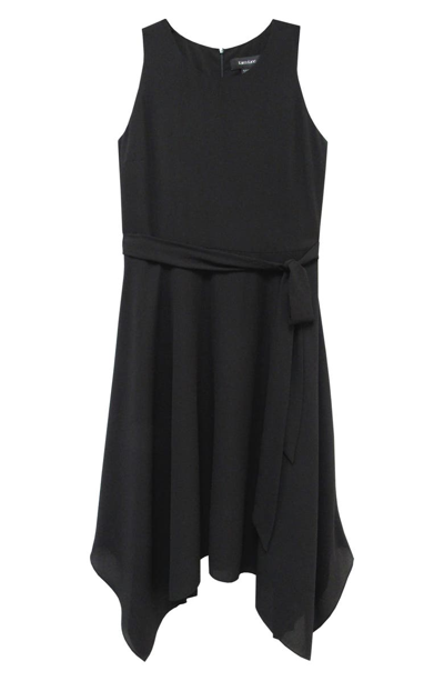 Shop Karen Kane Sleeveless Handkerchief Hem Dress In Black