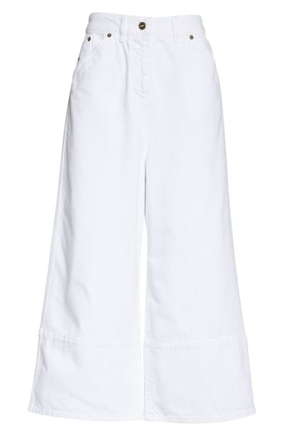 Shop Jacquemus Prago Wide Leg Crop Jeans In White