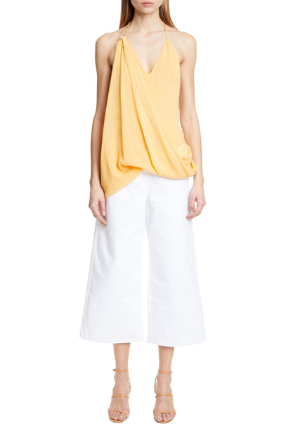 Shop Jacquemus Prago Wide Leg Crop Jeans In White