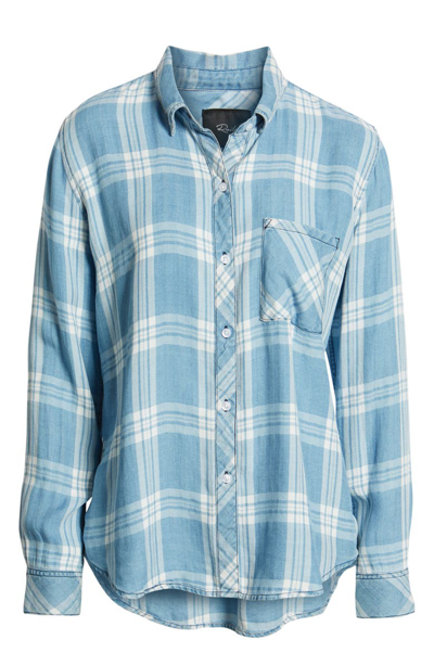 Shop Rails Hunter Plaid Shirt In Marine White