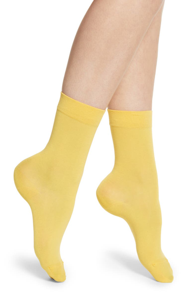 Shop Falke Cotton Touch Cotton Blend Socks In Mustard