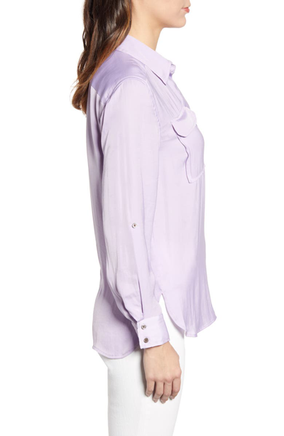 Shop Vince Camuto Two-pocket Rumple Blouse In Wisteria