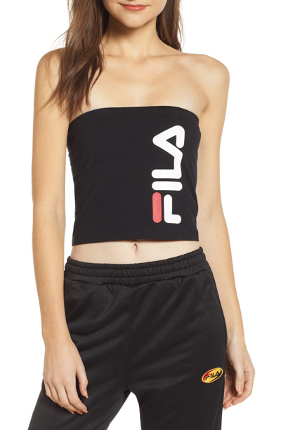 Shop Fila Teodora Tube Top In Black/ White/ Chinese Red
