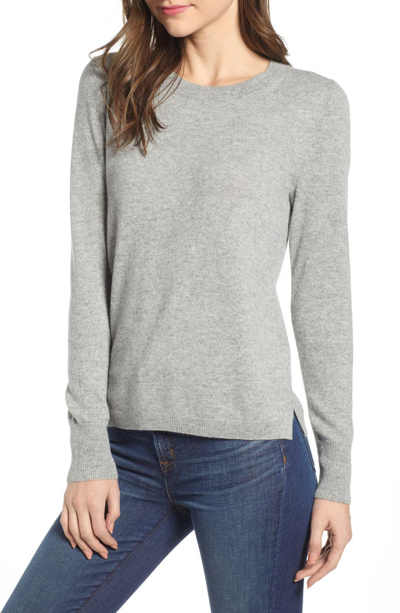 Shop Jcrew Crewneck Cashmere Sweater In Heather Grey
