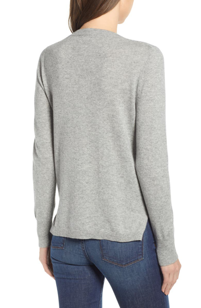 Shop Jcrew Crewneck Cashmere Sweater In Heather Grey