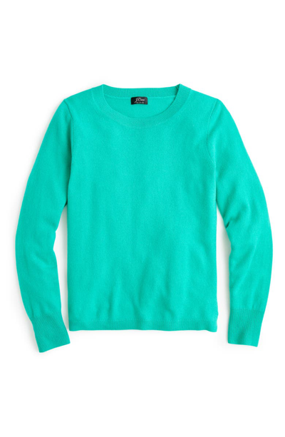 Shop Jcrew Crewneck Cashmere Sweater In Bright Kelly