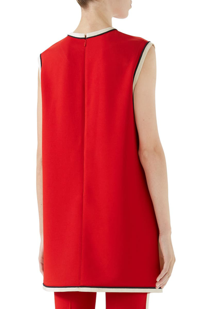 Shop Gucci Stretch Cady Tunic Top In Red