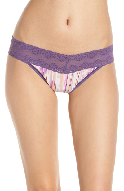 Shop Natori Bliss Perfection Thong In Soco Print/ Grape Jelly