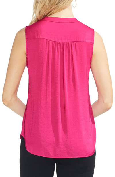 Shop Vince Camuto Rumpled Satin Blouse In Pink Flame