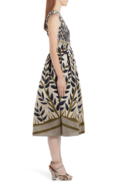 Shop Fendi Jacquard Fit & Flare Dress In Color Block