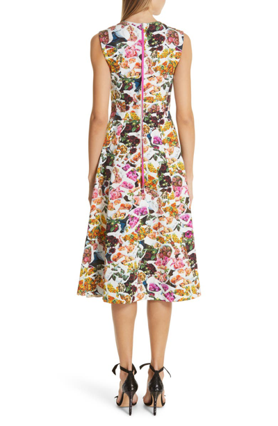 Shop Adam Lippes Floral Print Cotton & Silk Dress In Floral Multi