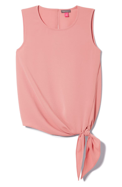 Shop Vince Camuto Sleeveless Tie Front Blouse In Sahara Sun