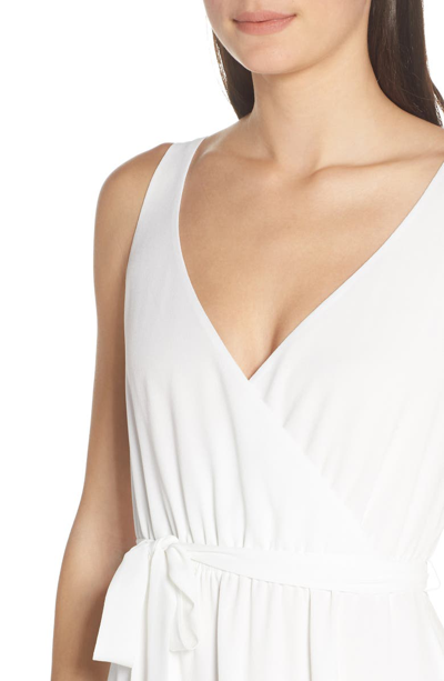 Shop Ali & Jay Bh Strolling Faux Wrap Midi Dress In White