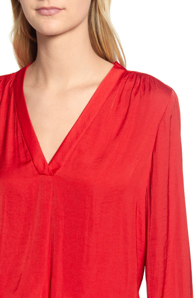 Shop Vince Camuto Rumple Fabric Blouse In Fireside