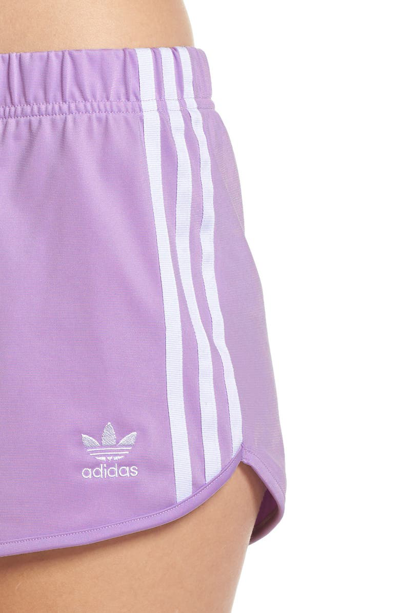 Shop Adidas Originals Originals 3-stripes Shorts In Purple Glow