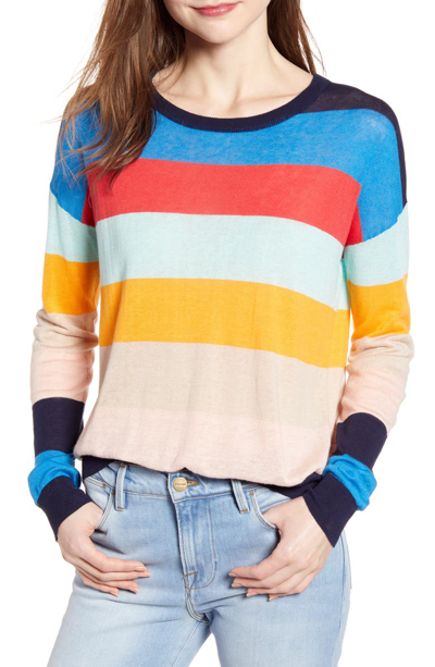 Splendid X Gray Malin Sunray Striped Sweater In Bonfire Multi | ModeSens