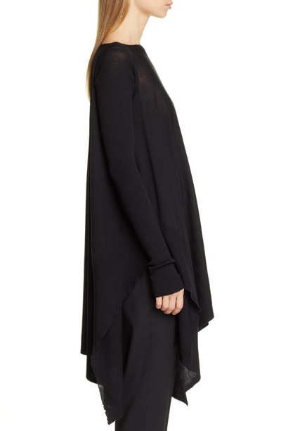 Shop Rick Owens Merino Wool Poncho Sweater In Black