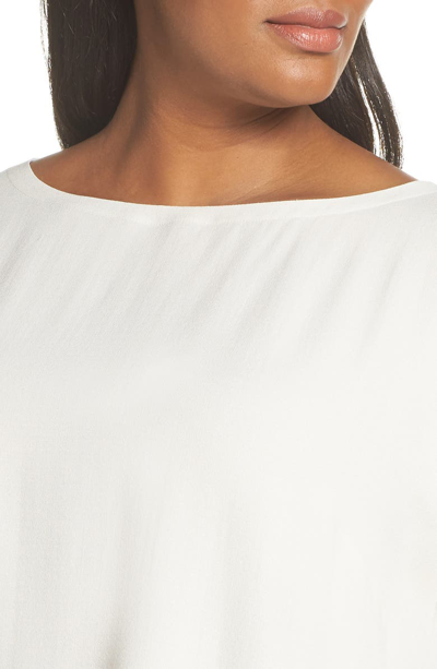 Shop Eileen Fisher Crop Silk Top In Bone