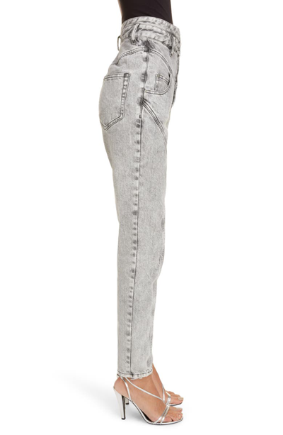 Shop Isabel Marant Acid Wash Straight Leg Jeans In Snow Grey