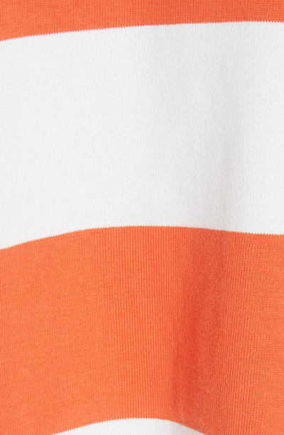 Shop Tory Sport Stripe Crop Polo In Broad Stripe Varsity Orange