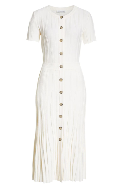 Shop Altuzarra Knit Button Front Dress In Ivory