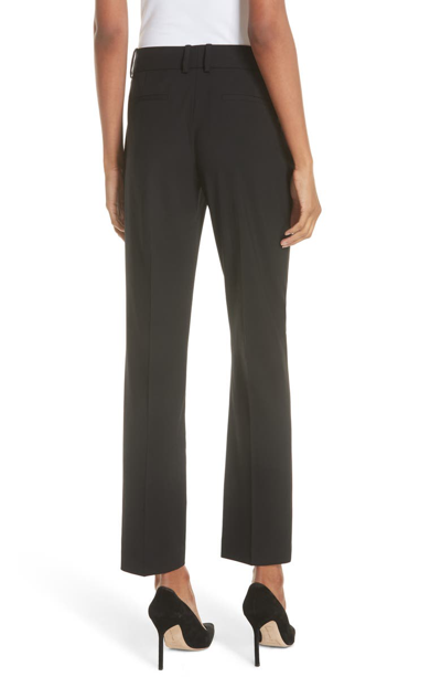 Shop Theory Straight Leg Stretch Wool Trousers In Black