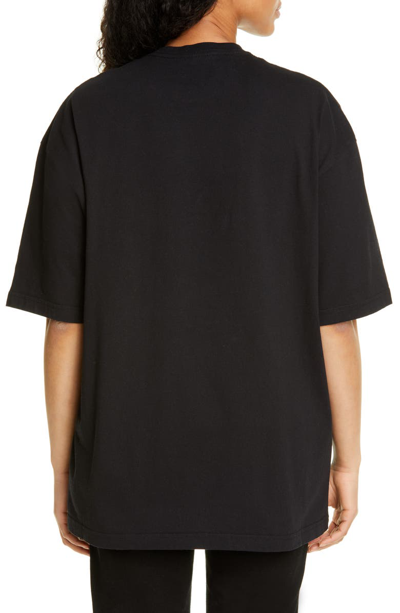 Shop Balenciaga Bb Logo Oversized Tee In Black