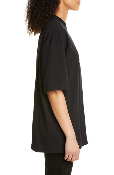 Shop Balenciaga Bb Logo Oversized Tee In Black